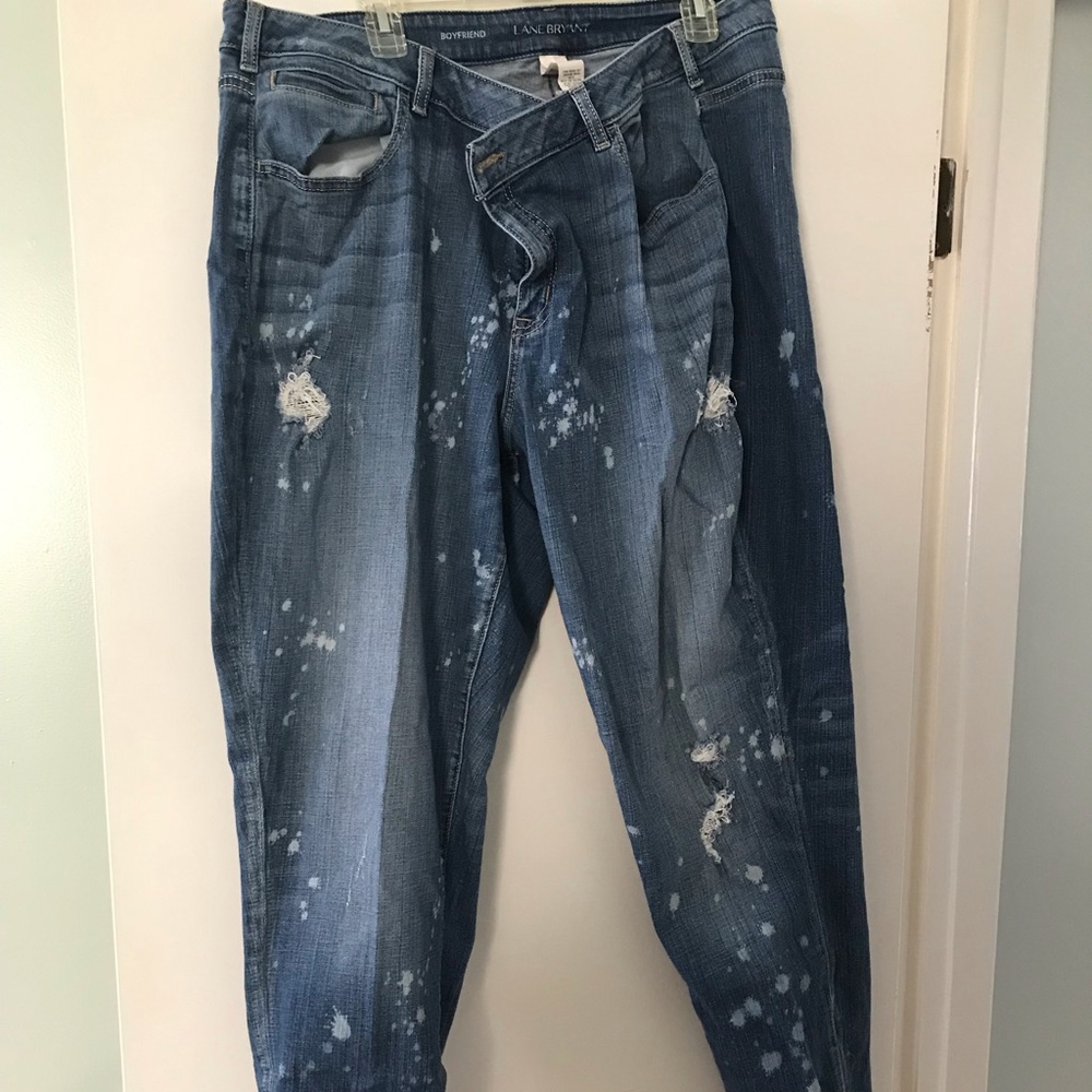 Lane Bryant bleach distressed jeans